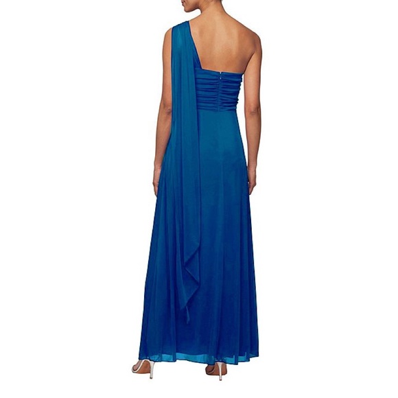 Alex Evenings One Shoulder Empire Gown - Picture 2 of 8